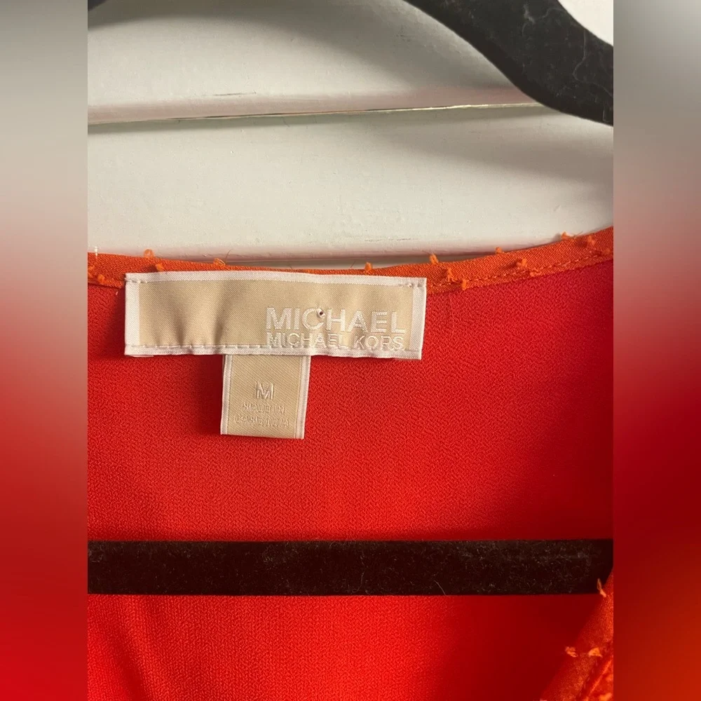 Michael by Michael Kors Faux Wrap Minidress in Optic Orange Size M. Like new! - Picture 5 of 5